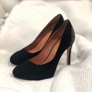 Rebecca Minkoff Black Suede Studded Stilettos